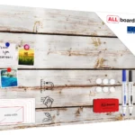 Lavagna magnetica in acciaio LEGNO BIANCO 90x60cm METALboards lastra adatta per tutti i tipi di calamite + set di accessori GRATIS