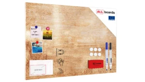 Lavagna magnetica in acciaio LEGNO NATURALE 90x60cm METALboards lastra adatta per tutti i tipi di calamite + set di accessori GRATIS
