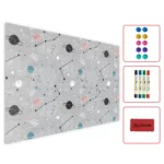 Lavagna magnetica in acciaio COSMO STELLE CARTONE 90x60 cm MetalBoards lastra con stampa adatta per tutti i tipi di calamite + set di accessori GRATIS