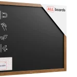 Lavagna magnetica resistente all'acqua 100x80 cm con cornice in legno CLASSICO MARRONE + gratis