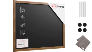 Lavagna magnetica resistente all'acqua 100x80 cm con cornice in legno CLASSICO MARRONE + gratis