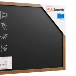 Lavagna magnetica resistente all'acqua 100x80 cm con cornice in legno CLASSICO MARRONE + gratis
