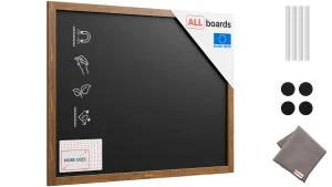 Lavagna magnetica resistente all'acqua 100x80 cm con cornice in legno CLASSICO MARRONE + gratis