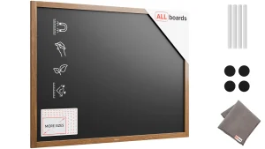 Lavagna magnetica resistente all'acqua 120x90 cm con cornice in legno CLASSICO MARRONE + gratis