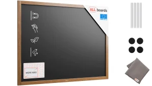 Lavagna magnetica resistente all'acqua 120x90 cm con cornice in legno CLASSICO MARRONE + gratis