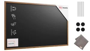 Lavagna magnetica resistente all'acqua 200x120 cm con cornice in legno CLASSICO MARRONE + gratis