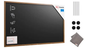 Lavagna magnetica resistente all'acqua 200x120 cm con cornice in legno CLASSICO MARRONE + gratis