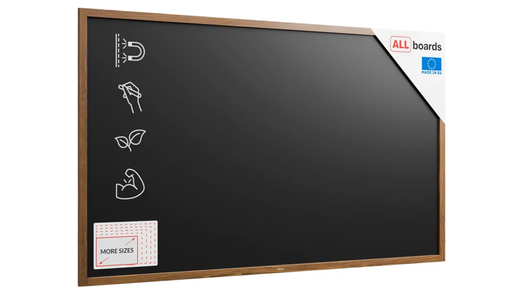 Lavagna MAGNETICA nera da gesso in cornice di legno 200×120 cm