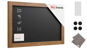 Lavagna magnetica resistente all'acqua 60x40 cm con cornice in legno CLASSICO MARRONE + gratis