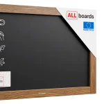 Lavagna magnetica resistente all'acqua 60x40 cm con cornice in legno CLASSICO MARRONE + gratis