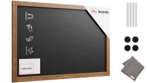 Lavagna magnetica resistente all'acqua 90x60 cm con cornice in legno CLASSICO MARRONE + gratis