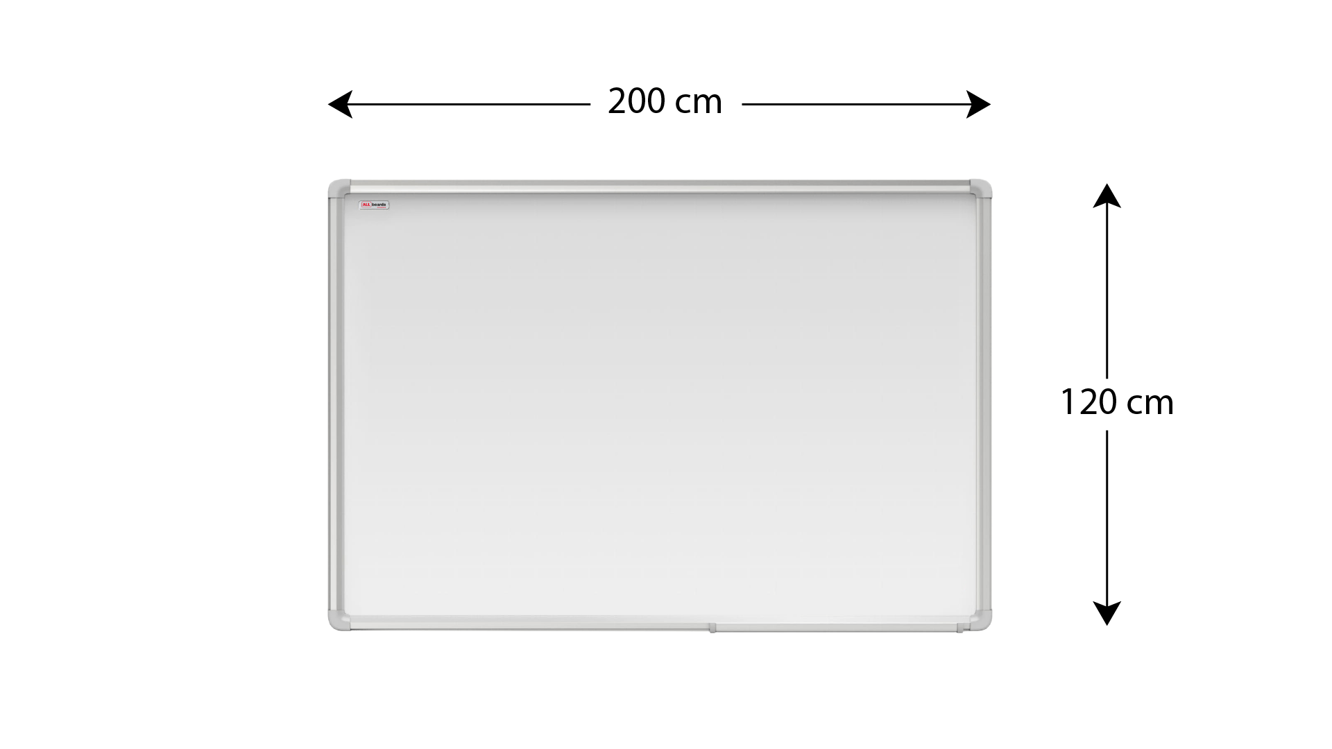 Lavagna magnetica bianca smaltata PER PROIEZIONE (cornice in alluminio anodizzato EXPO) 200x120 cm - immagine 4