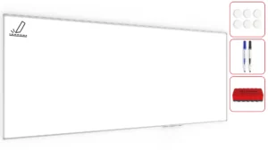 Lavagna magnetica bianca smaltata PER PROIEZIONE (cornice in alluminio anodizzato EXPO) 300x120 cm