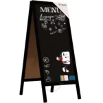 ALLboards Lavagna Nera da Gesso con Cavalletto bifacciale 150x61 cm COLORE NERO