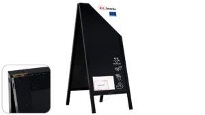 Lavagna per gesso con cavalletto 150x61 cm nera RESISTENTE ALL'ACQUA