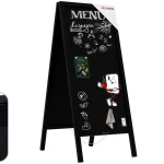 Lavagna per gesso magnetica con cavalletto 150x61 cm RESISTENTE ALL'ACQUA - NERO + ACCESSORI