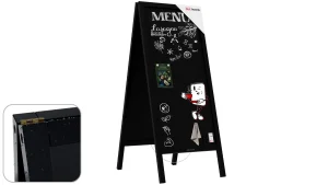 Lavagna per gesso magnetica con cavalletto 150x61 cm RESISTENTE ALL'ACQUA - NERO + ACCESSORI