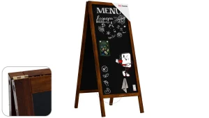 Lavagna per gesso magnetica con cavalletto 150x61 cm RESISTENTE ALL'ACQUA - MARRONE CLASSICO + ACCESSORI