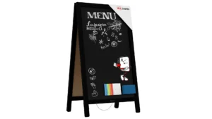 Lavagna Nera da Gesso con Cavalletto bifacciale 78x44 cm COLORE NERO