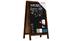 Lavagna per gesso a cavalletto bifacciale 78x44 cm