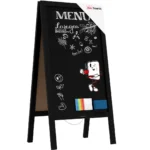 ALLboards Lavagna Nera da Gesso con Cavalletto bifacciale 100x50cm COLORE NERO
