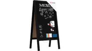 ALLboards Lavagna Nera da Gesso con Cavalletto bifacciale 100x50cm COLORE NERO