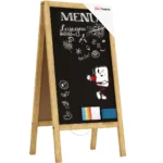 ALLboards Lavagna Nera da Gesso con Cavalletto bifacciale 100x50cm legno naturale laccata