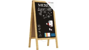 ALLboards Lavagna Nera da Gesso con Cavalletto bifacciale 100x50cm legno naturale laccata
