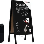 Lavagna per gesso magnetica con cavalletto 100x49,5 cm RESISTENTE ALL'ACQUA - NERO + ACCESSORI