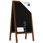 Lavagna per gesso con cavalletto bifacciale 100x50 cm RESISTENTE ALL’ACQUA, Struttura in Legno, Scrivibile con Gessetti e Pennarelli a Gesso, per Bar Ristoranti Locali
