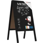 ALLboards Lavagna Nera da Gesso con Cavalletto bifacciale 118x61cm COLORE NERO