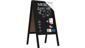 ALLboards Lavagna Nera da Gesso con Cavalletto bifacciale 118x61cm COLORE NERO