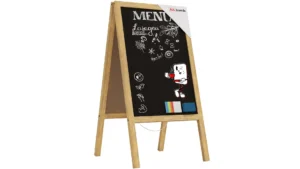 ALLboards Lavagna Nera da Gesso con Cavalletto bifacciale 118x61cm legno naturale laccata