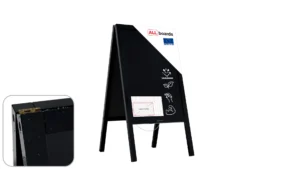 Lavagna da gesso con cavalletto bifacciale 118x61cm NERA RESISTENTE ALL’ACQUA