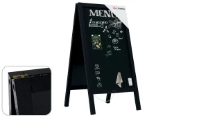 Lavagna per gesso magnetica con cavalletto 110x56 cm RESISTENTE ALL'ACQUA - NERO + ACCESSORI
