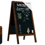 Lavagna per gesso magnetica con cavalletto 110x56 cm RESISTENTE ALL'ACQUA - MARRONE CLASSICO + ACCESSORI