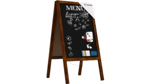Lavagna per gesso a cavalletto bifacciale 118x61 cm