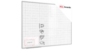 Lavagna magnetica bianca cancellabile 120x90 cm con stampa - quadretti