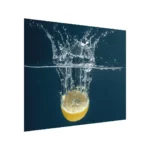 Paraschizzi in vetro per cucina ACQUA E LIMONE 60x65 cm Pannello di protezione per fornelli schizzi decorativa