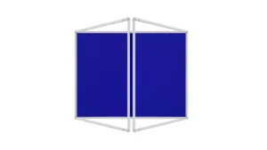 Bacheca portavvisi in feltro blu 240x120 cm anta e struttura in alluminio