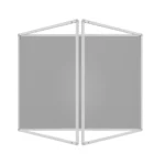 Bacheca portavvisi in feltro grigio 150x100cm anta e struttura in alluminio