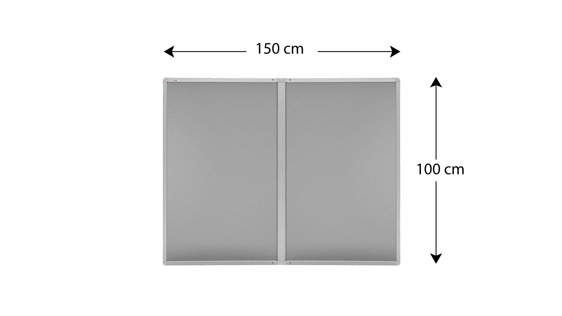 Bacheca portavvisi in feltro grigio 150x100cm anta e struttura in alluminio - immagine 4