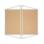 Bacheca portavvisi in sughero 120x120cm anta e struttura in alluminio