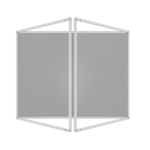 Bacheca portavvisi in feltro grigio 240x120 cm anta e struttura in alluminio