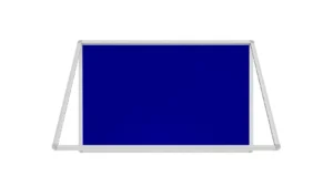 Bacheca portavvisi in feltro blu 120x90cm anta e struttura in alluminio