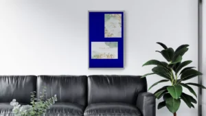 Bacheca portavvisi in feltro blu 120x90cm anta e struttura in alluminio