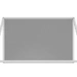 Bacheca portavvisi in feltro grigio 120x90cm anta e struttura in alluminio