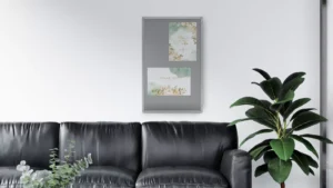 Bacheca portavvisi in feltro grigio 120x90cm anta e struttura in alluminio
