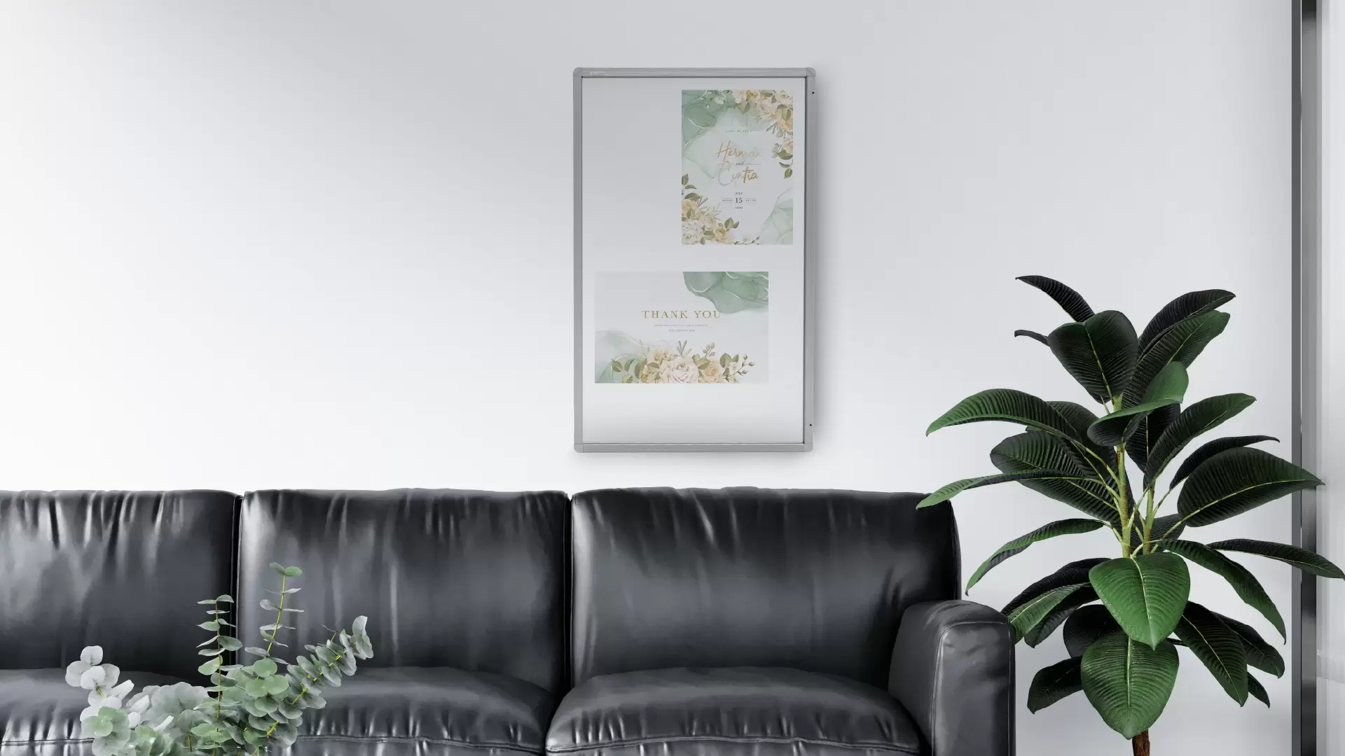 Bacheca portavvisi magnetica bianca 120x90cm anta e struttura in alluminio - immagine 2