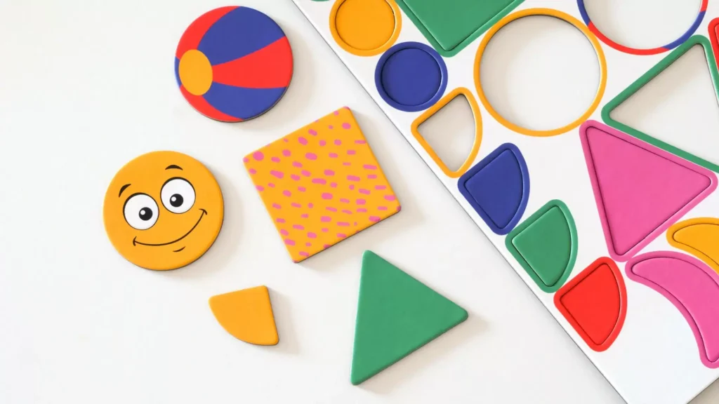 Set di magneti educativi forme per bambini colori classici 48 elementi